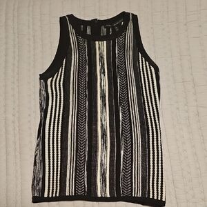 White House Black Market Black and White Striped Sleeveless Top X-small
